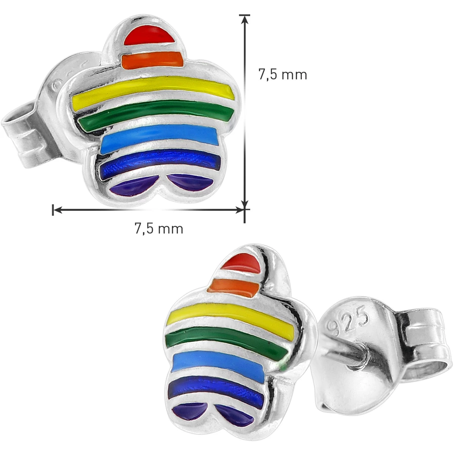 trendor Kinder-Ohrringe Silber 925 Blüten Ohrstecker silver
