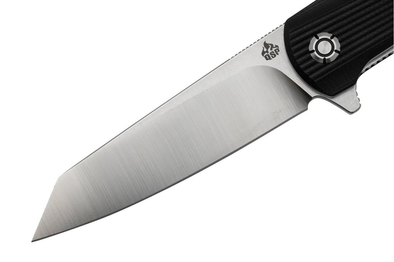 QSP Knife Phoenix QS108-C1, Satin D2, Black G10, zakmes