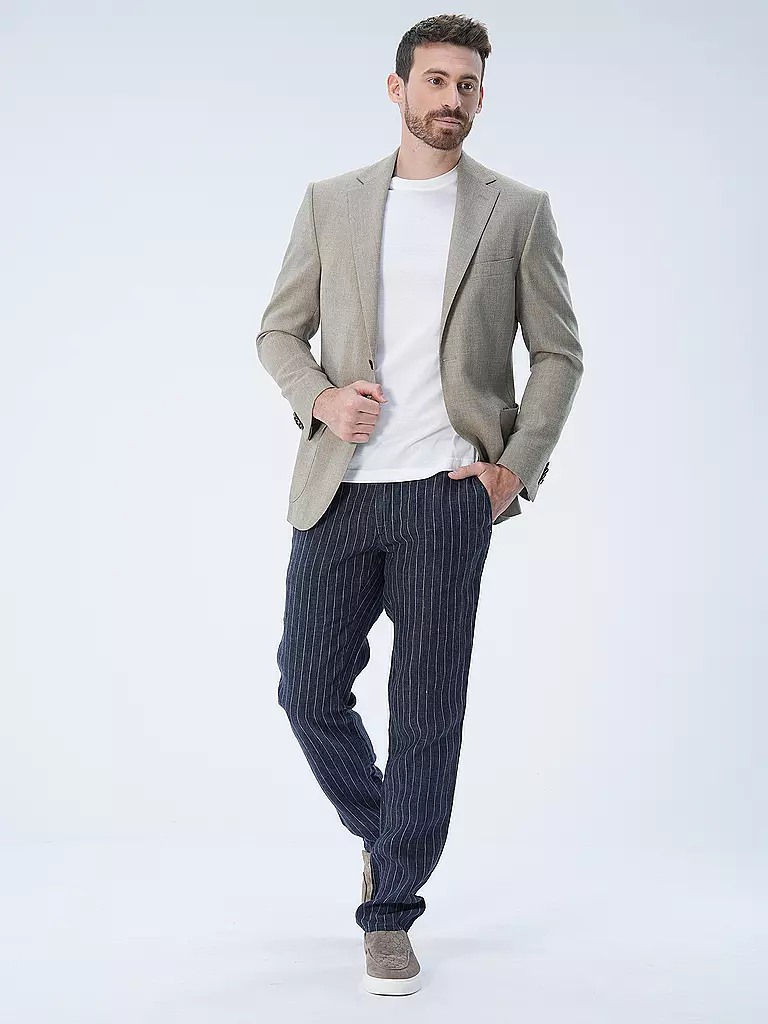 BRAX Leinenhose FABIO dunkelblau