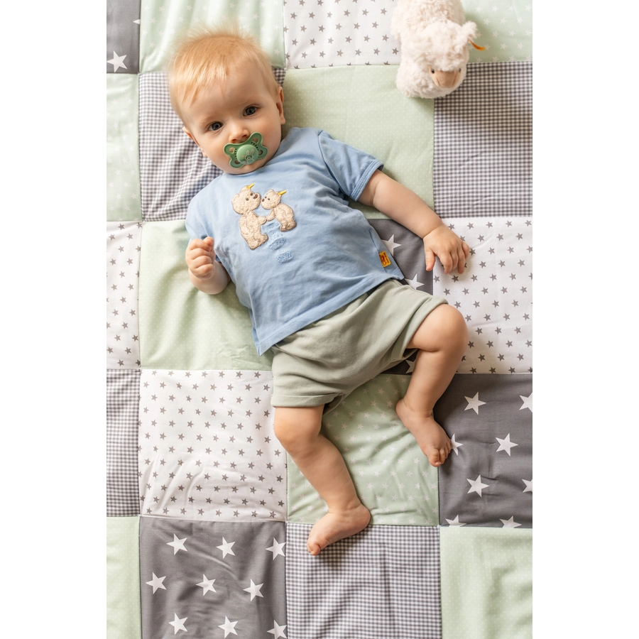 Ullenboom Krabbeldecke & Laufgittereinlage 120 x 120 cm Patchwork mint grau 120x120 cm