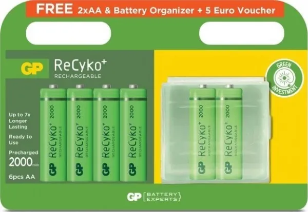 GP Batteries ReCyko  AA Genopladelige Batterier 2000 mAh - 6-pak
