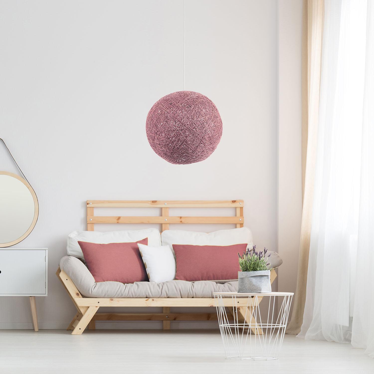 SUSPENSION INTERIEUR ROSE POUDRE 30CM