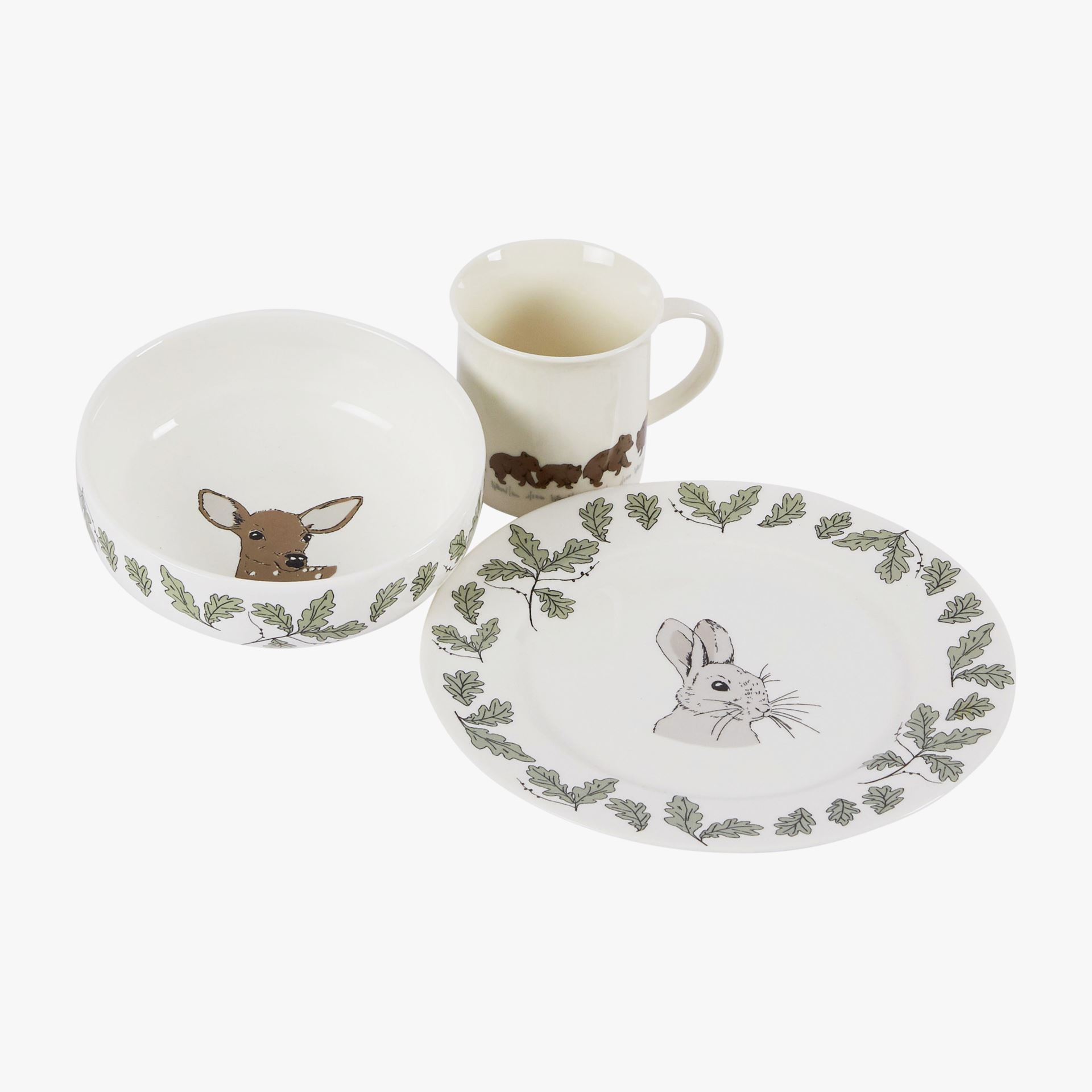 Frokostsett multi hvit - 20x20 cm