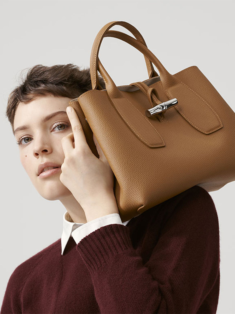 Sac  main S Roseau cuir LONGCHAMP