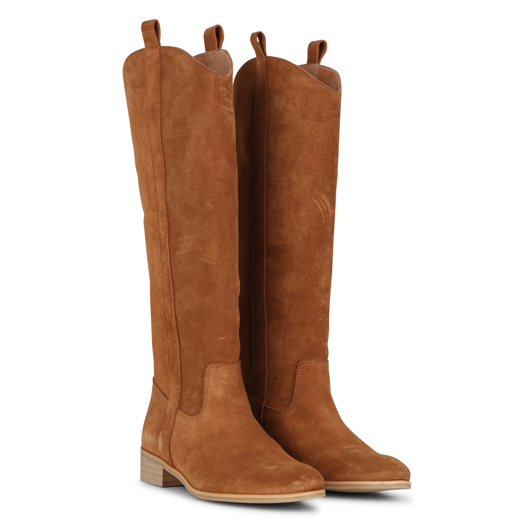 Bottes en cuir velours | Marron