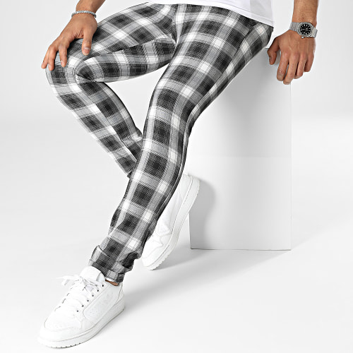 Pantalon A Carreaux Noir Blanc