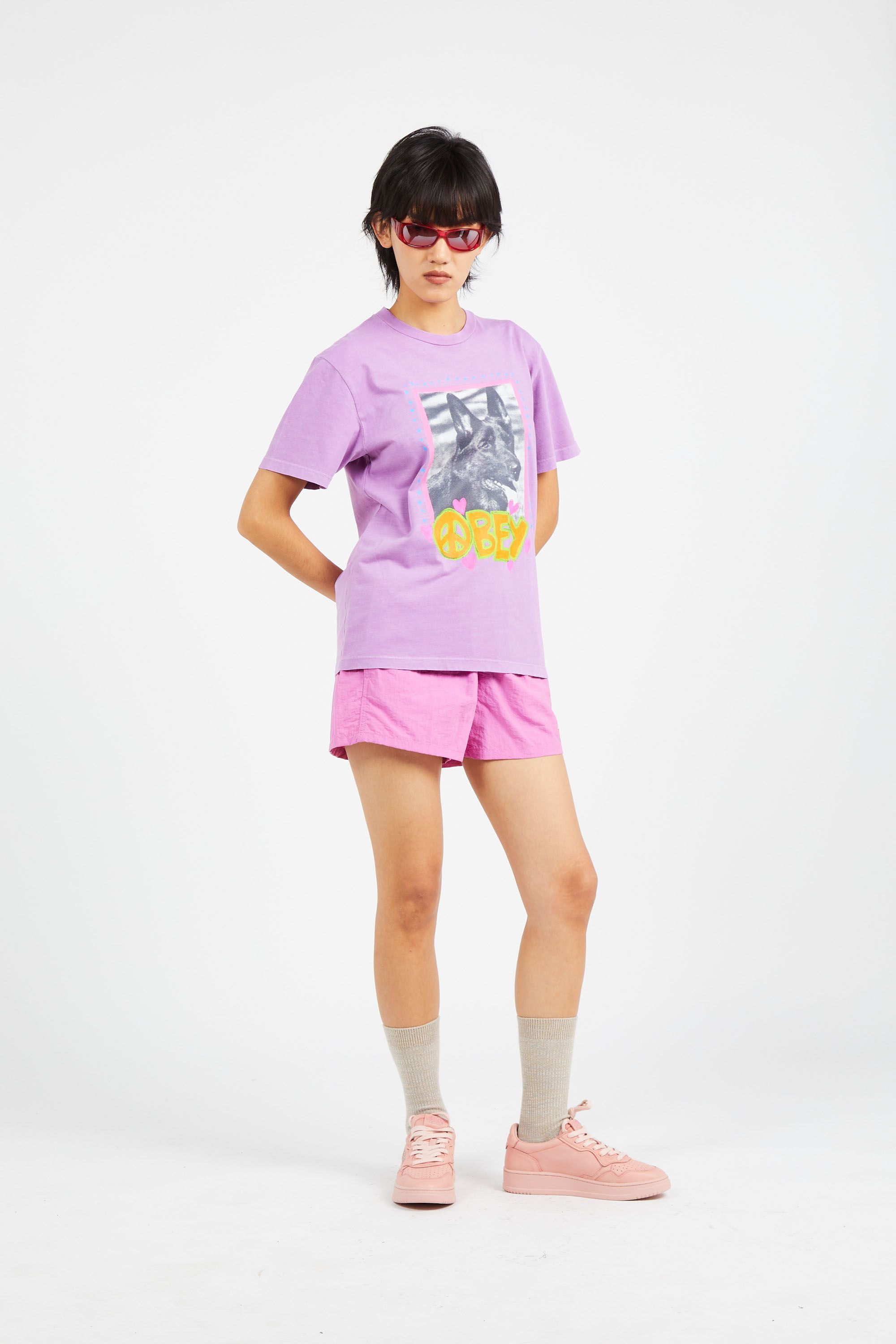 OBEY T-shirt manches courtes LOVE DOG MLP MULBERRY PUR Violet