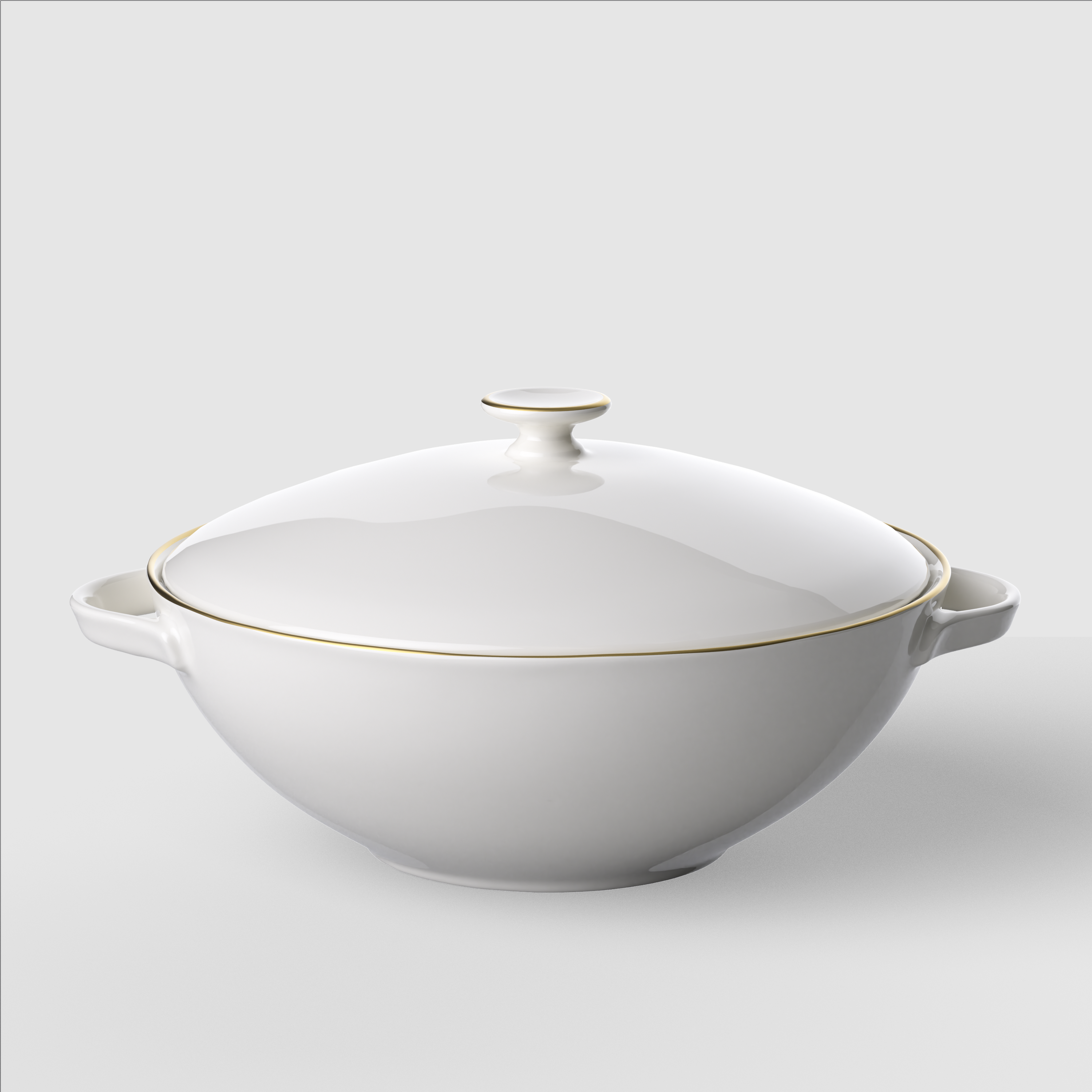 Anmut Tureen White, 74.4 oz, Premium Bone Porcelain