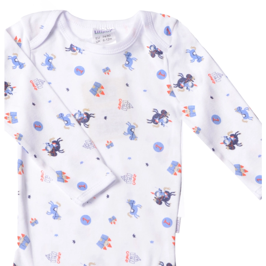 Liliput Amineckbody 2er-Pack AOP RITTER und Frontprint weiß, blau