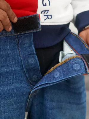 Calça jeans adaptável e confortável