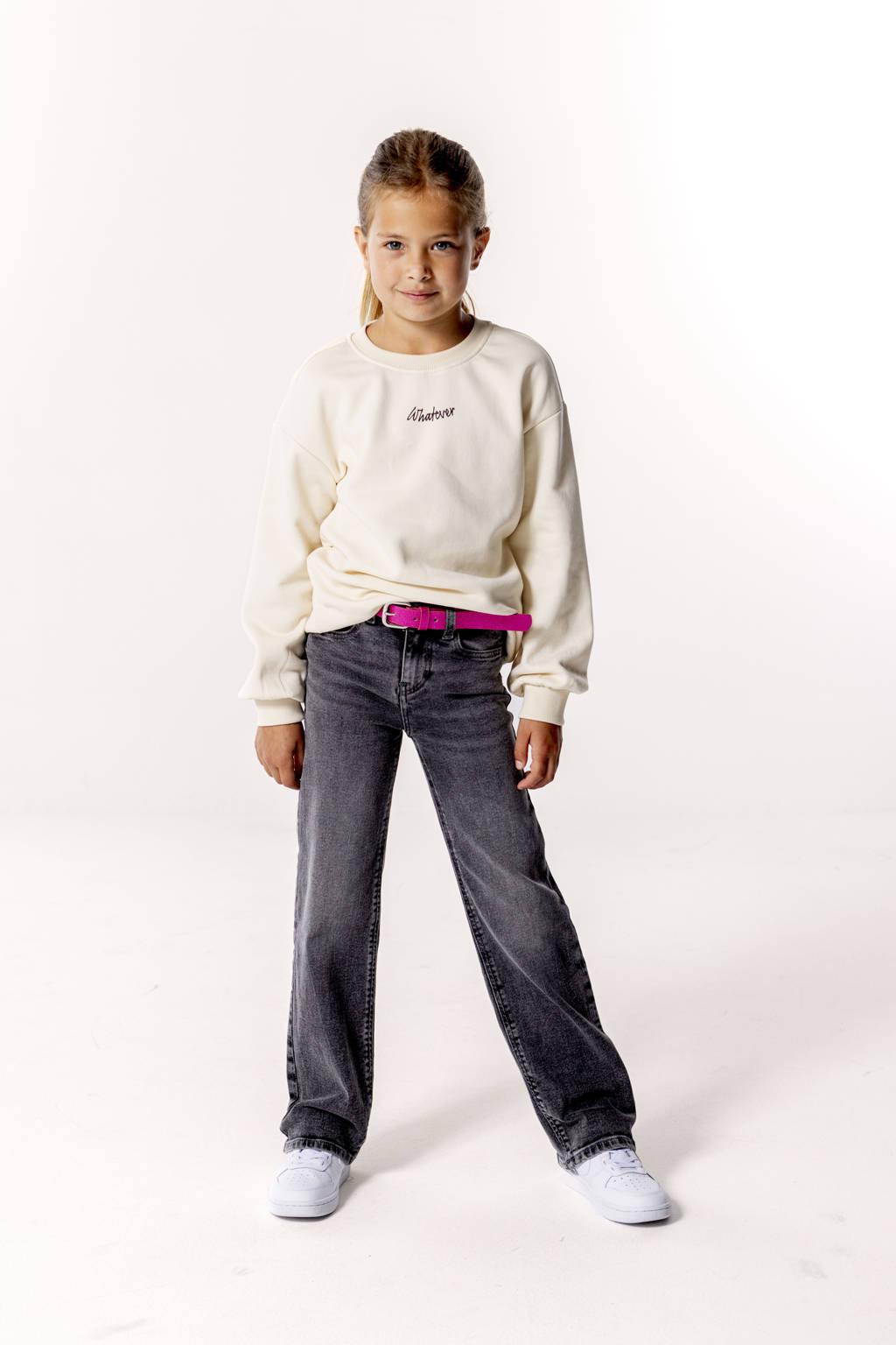 ONLY sweater KOGAUDREY met backprint ecru/grijs