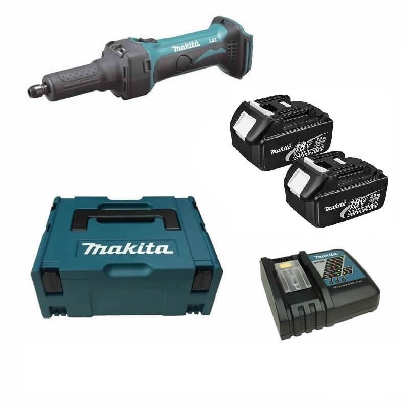 Makita DGD800RFJ 18V Li-ion accu rechte slijper set (2x 3.0Ah) accu  in Mbox