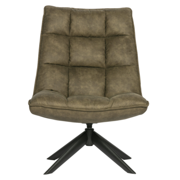 WOOOD fauteuil Jouke groen leerlook polyester draaibaar