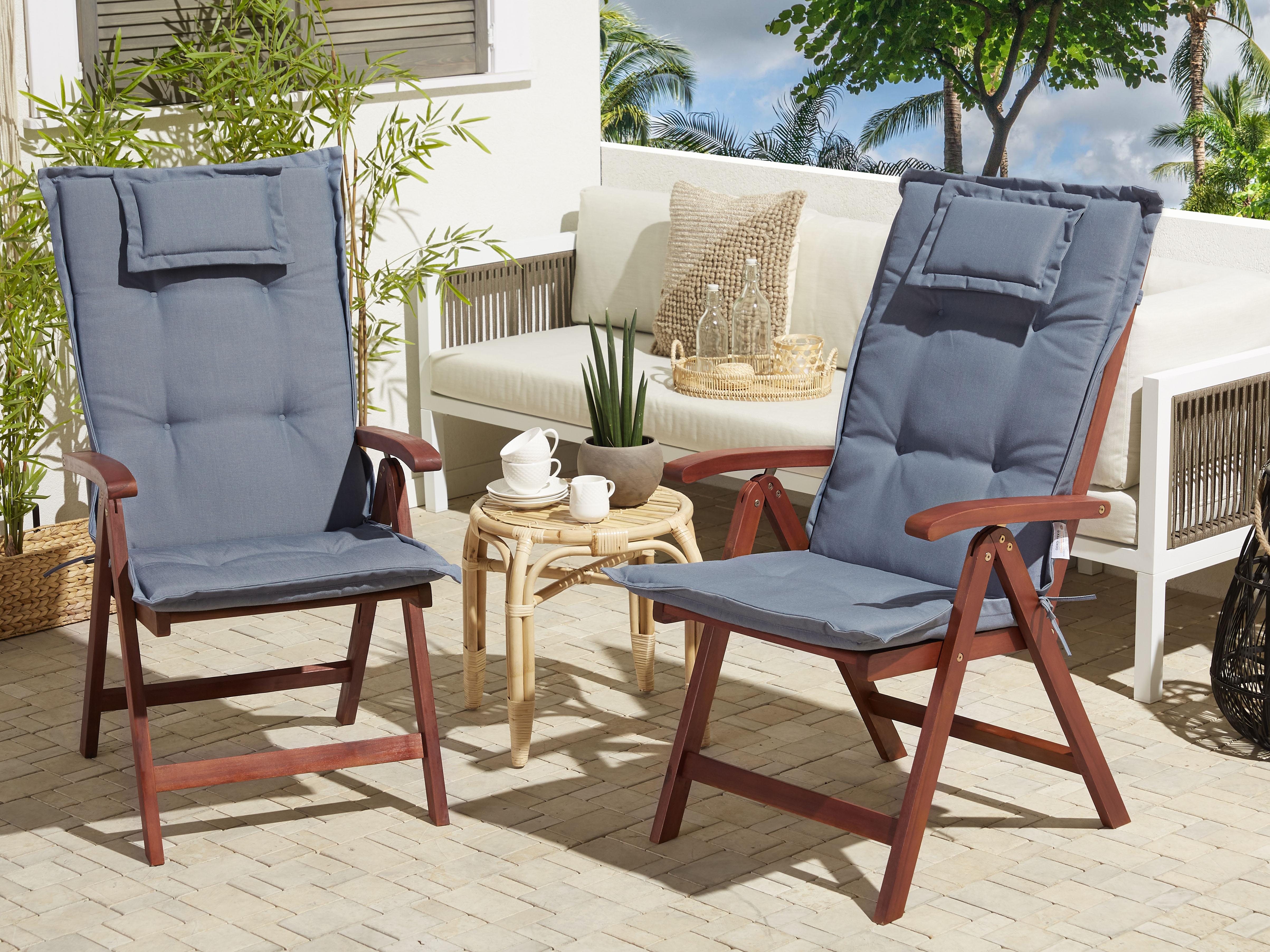 Set van 2 rug/zitkussens JAVA/AMANTEA 50 x 70 cm Blauw
