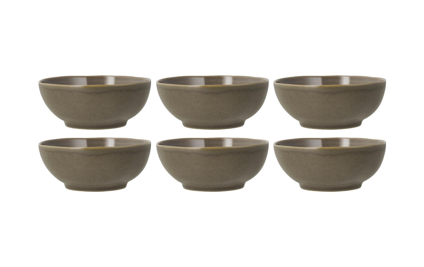 Schale Shoku 15 cm, 6 Stück, Braun<br>Schalen-Set aus Steinzeug
