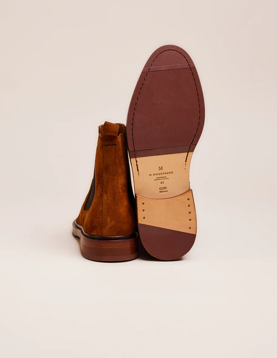 Bottines Nicolas - Suède cognac