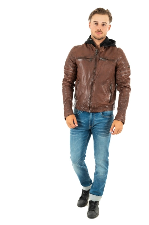 blousons cuir redskins ryde barcelona marron