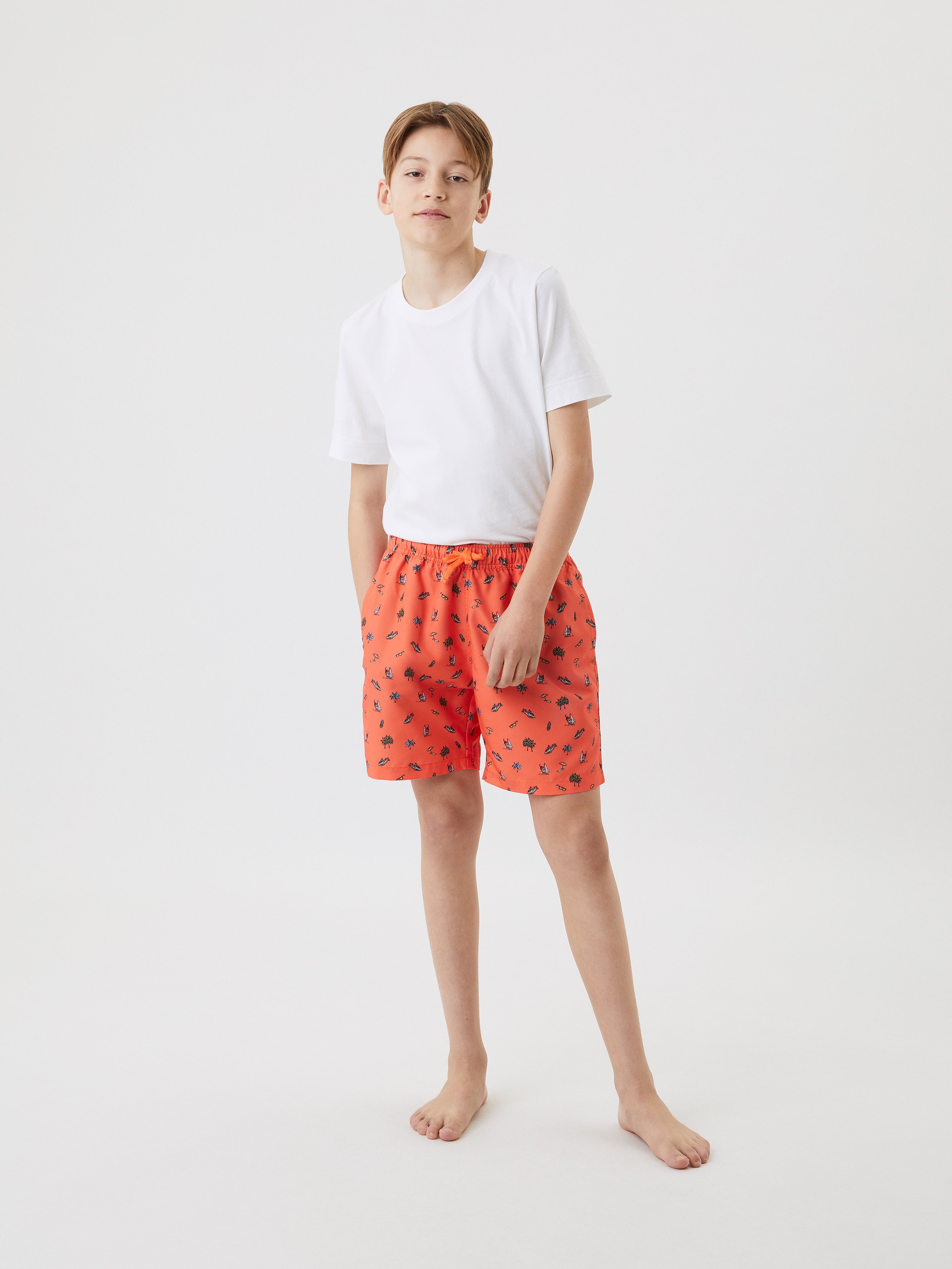 Borg Print Swim Shorts Junior P0304 - BB Small Boat