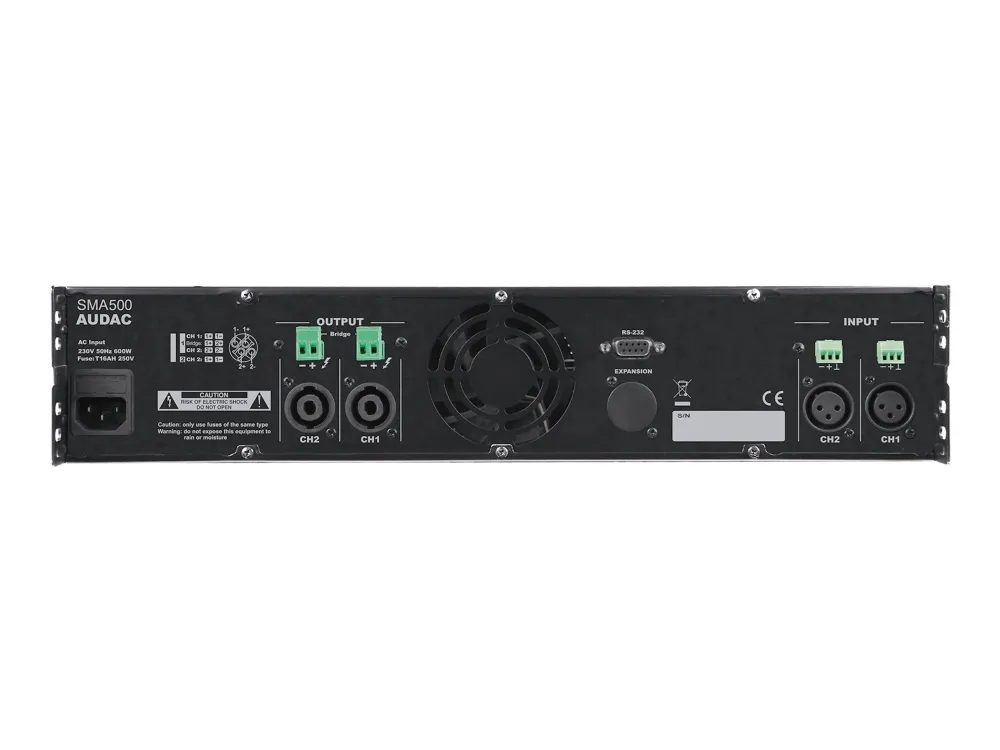 Audac SMA500 - Forstærker - 2 x 500 Watt - sort