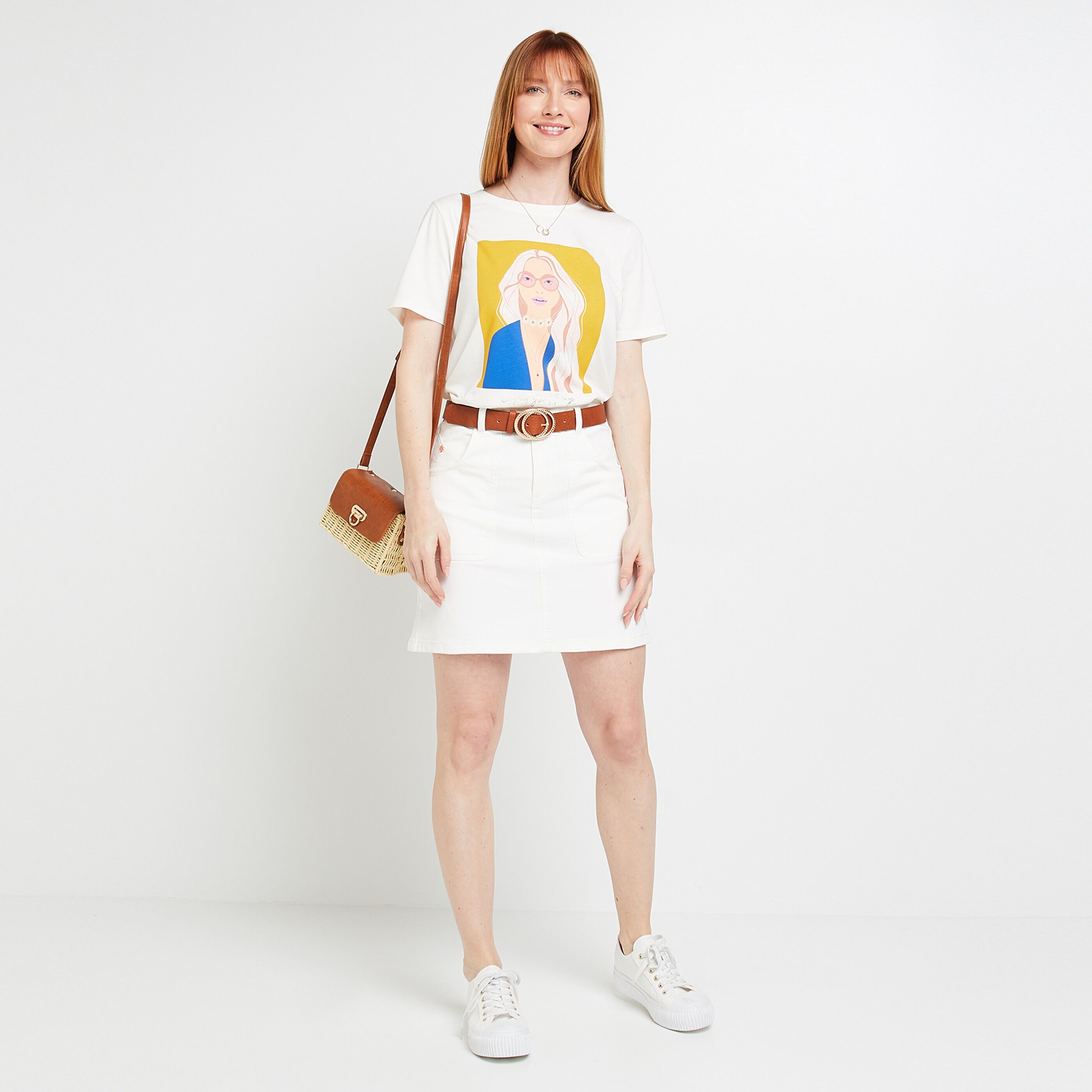 Tshirt print femme - BLANC CASSE