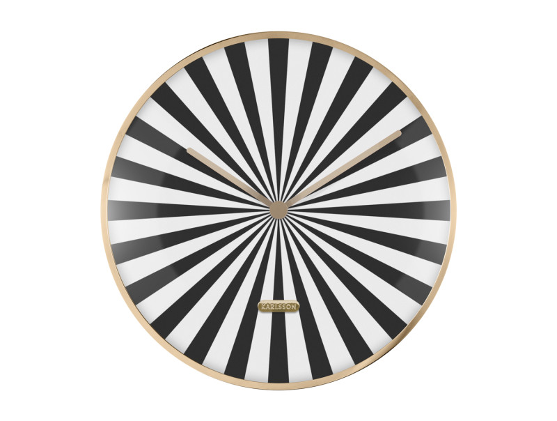 Wall Clock Candy Swirl Dome KA6007BK Black & White