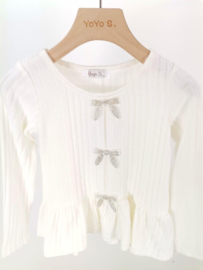 Your Sparkle Bow Peplum Shirt - wit