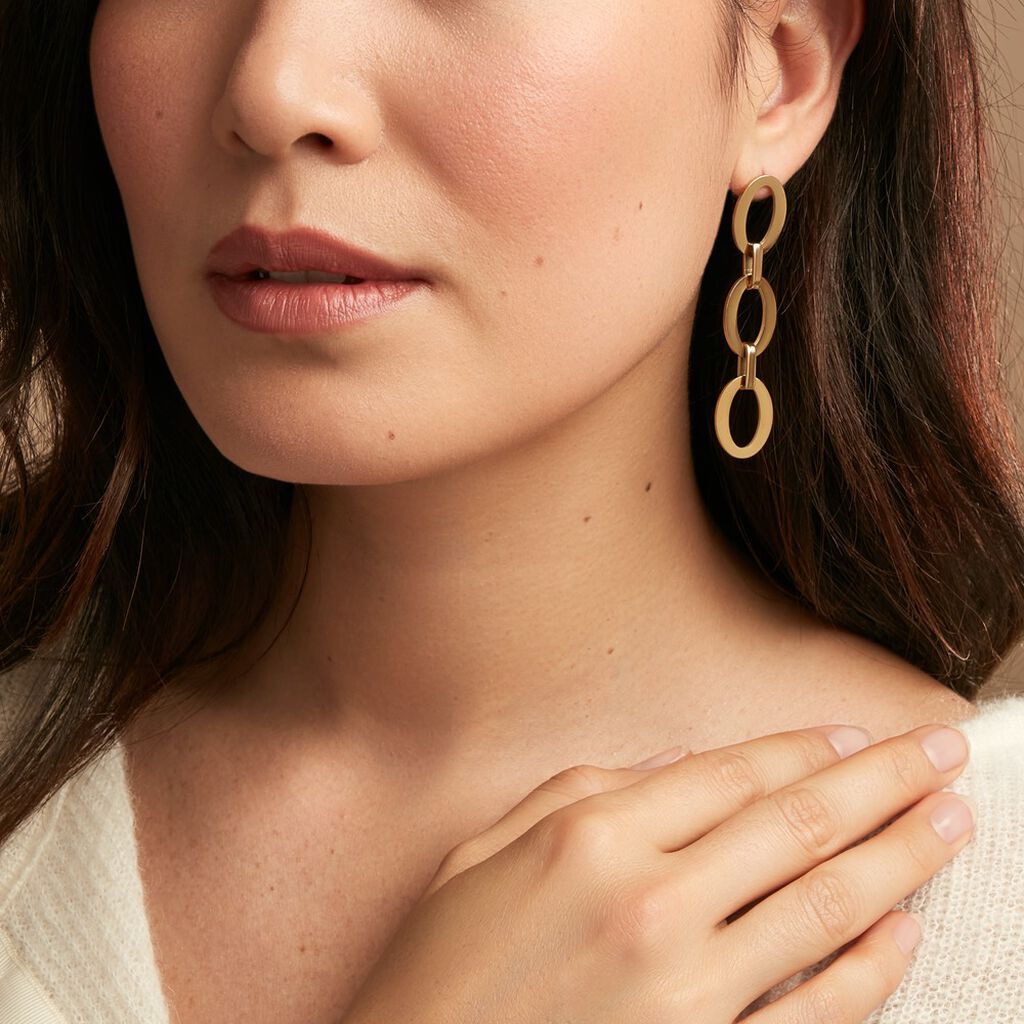 Boucles D'oreilles Pendantes Sprita Acier Doré