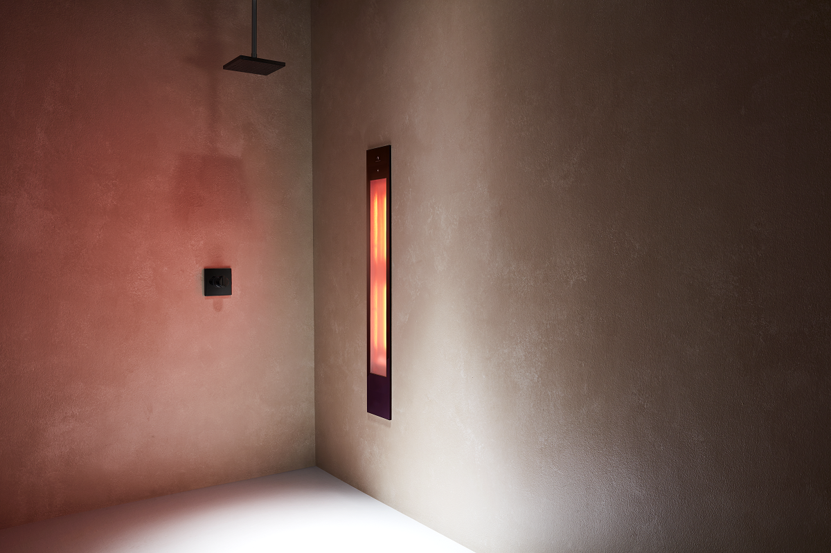 Sunshower Zwart Pure XL inbouw infraroodlamp 124x20x10cm