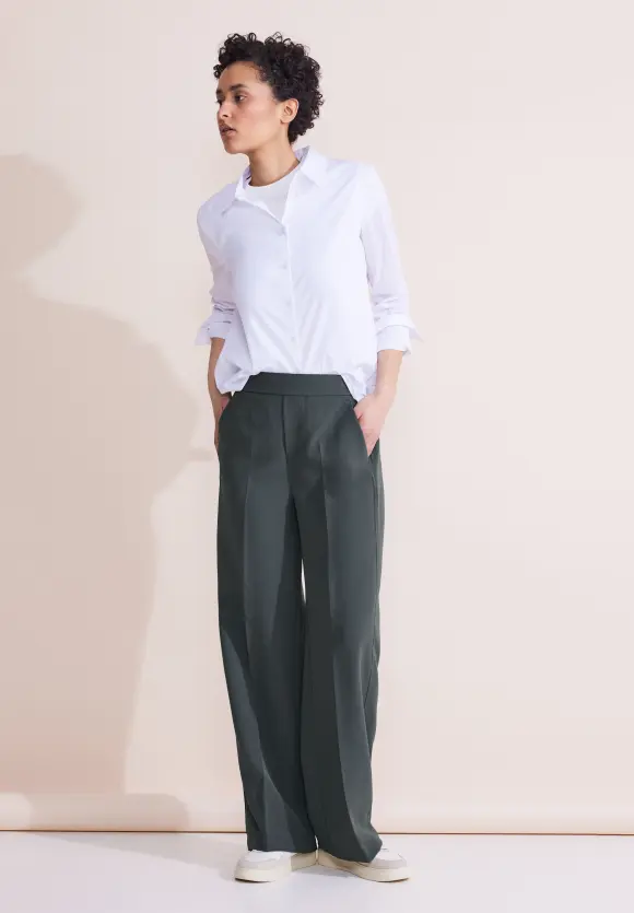 Loose Fit Twill Hose - marshy green
