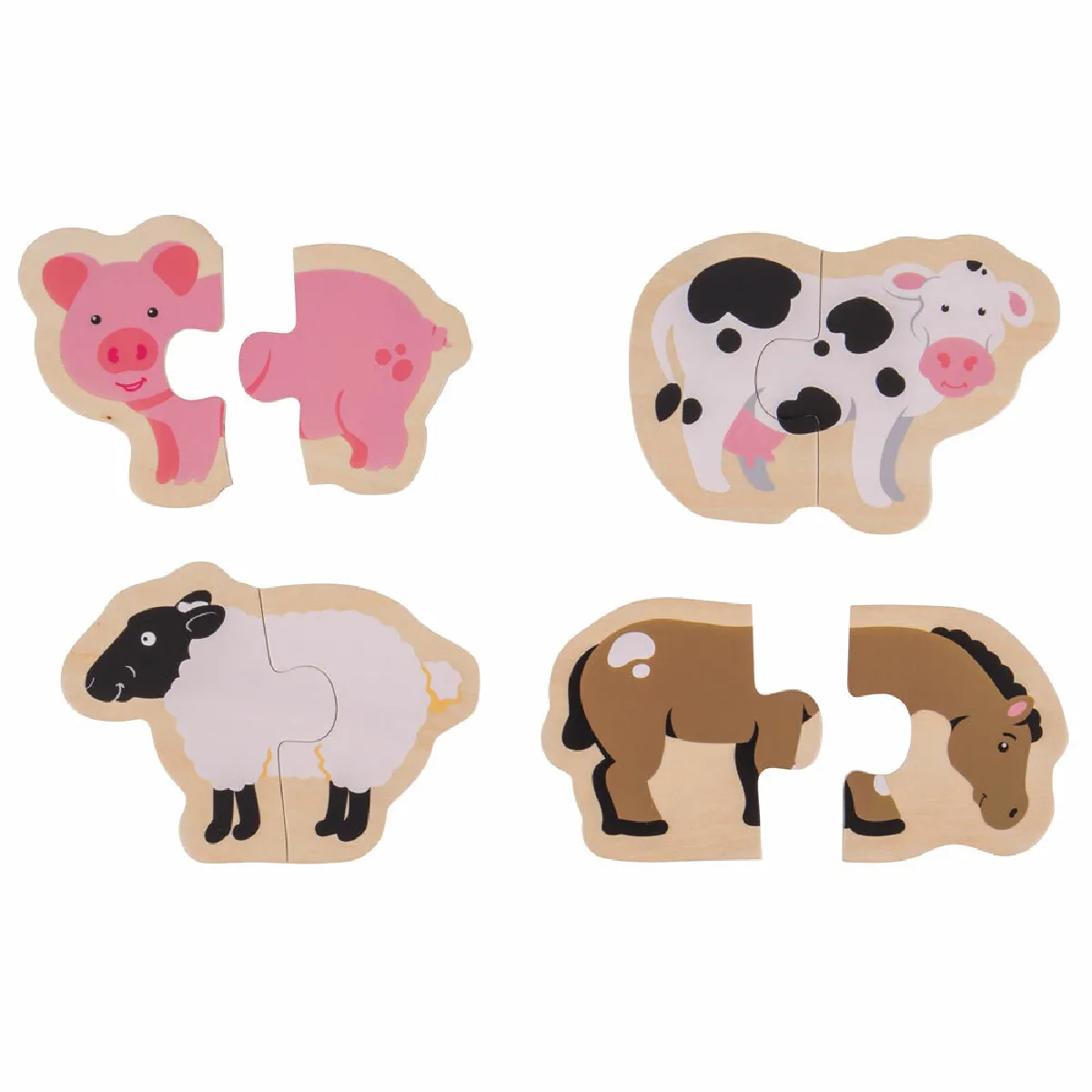 Bigjigs Toys Puzzles Ferme 4x2 pcs