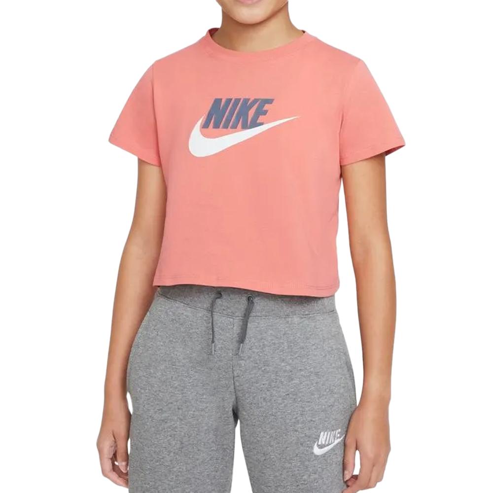 Nike T-shirt Rose Fille Nike Crop Futura