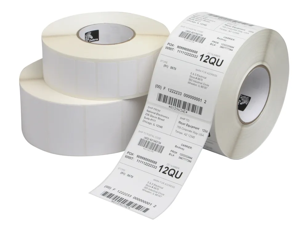 Zebra Z-Perform 1000T - Mat - permanent akryllisk klæbemiddel - hvid - 38.1 x 76.2 mm 21804 stk. (6 rulle(r) x 3634) papir - for PAX 110; TLP 2746; Xi Series 110, 140, 170, 90, 96; Z Series Z4Mplus, Z6Mplus