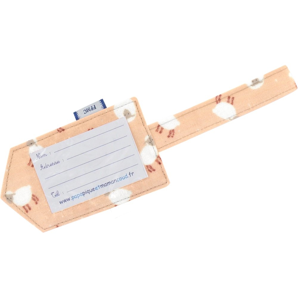 Etiquette Bagage Mouton Rose