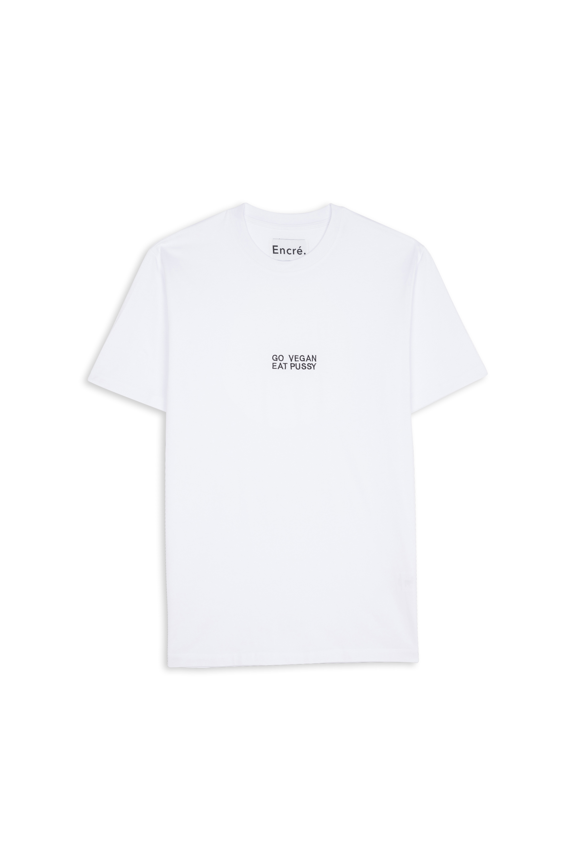 ENCRE T-shirt  GO VEGAN EAT PUSSY Blanc