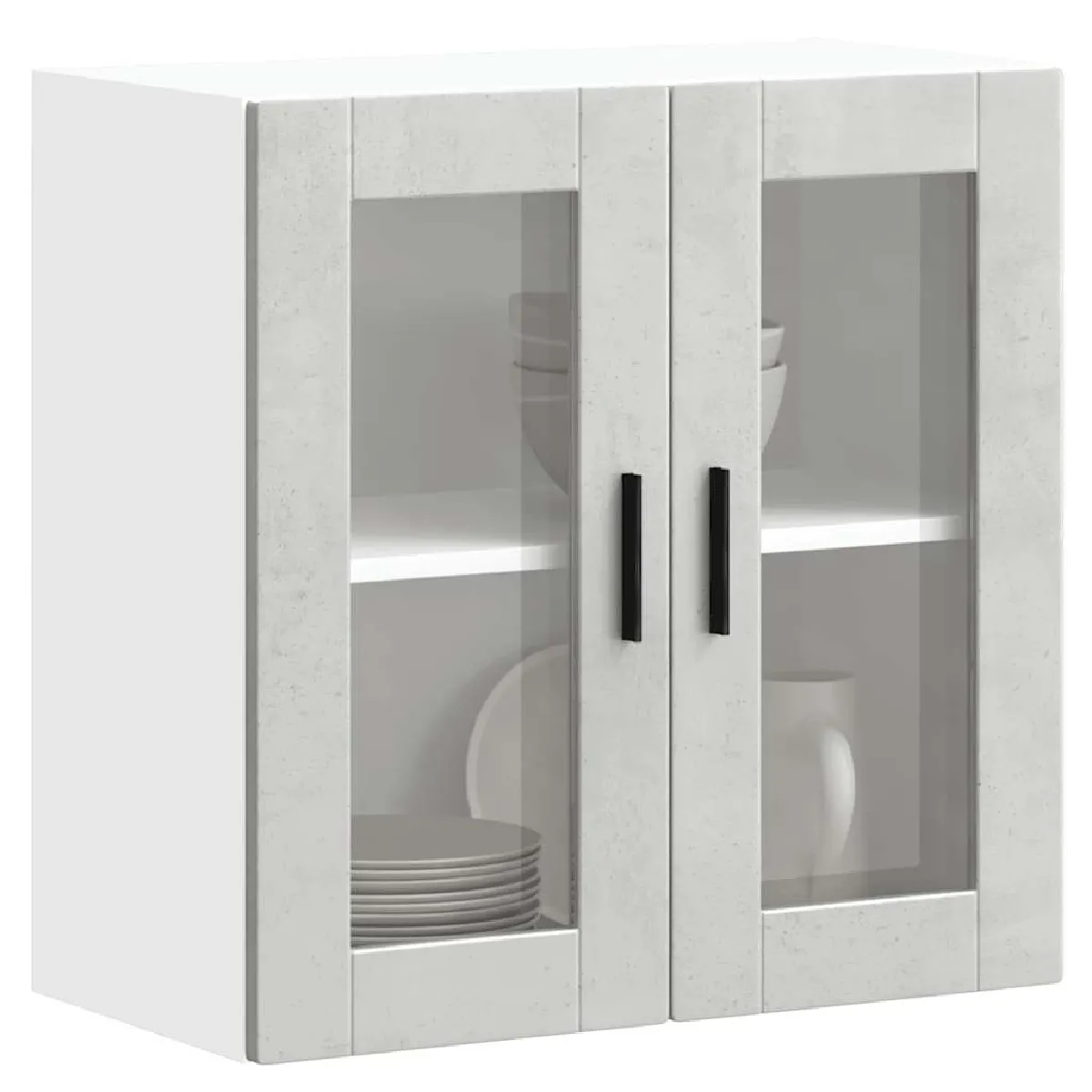 vidaXL Armoire murale de cuisine Porto - Gris béton