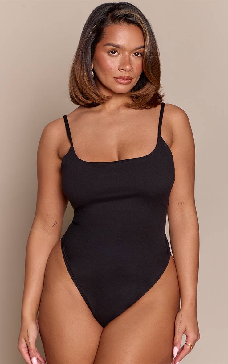 Noir Body Sculptant À Bretelles Avec Soutien-gorge Intégré