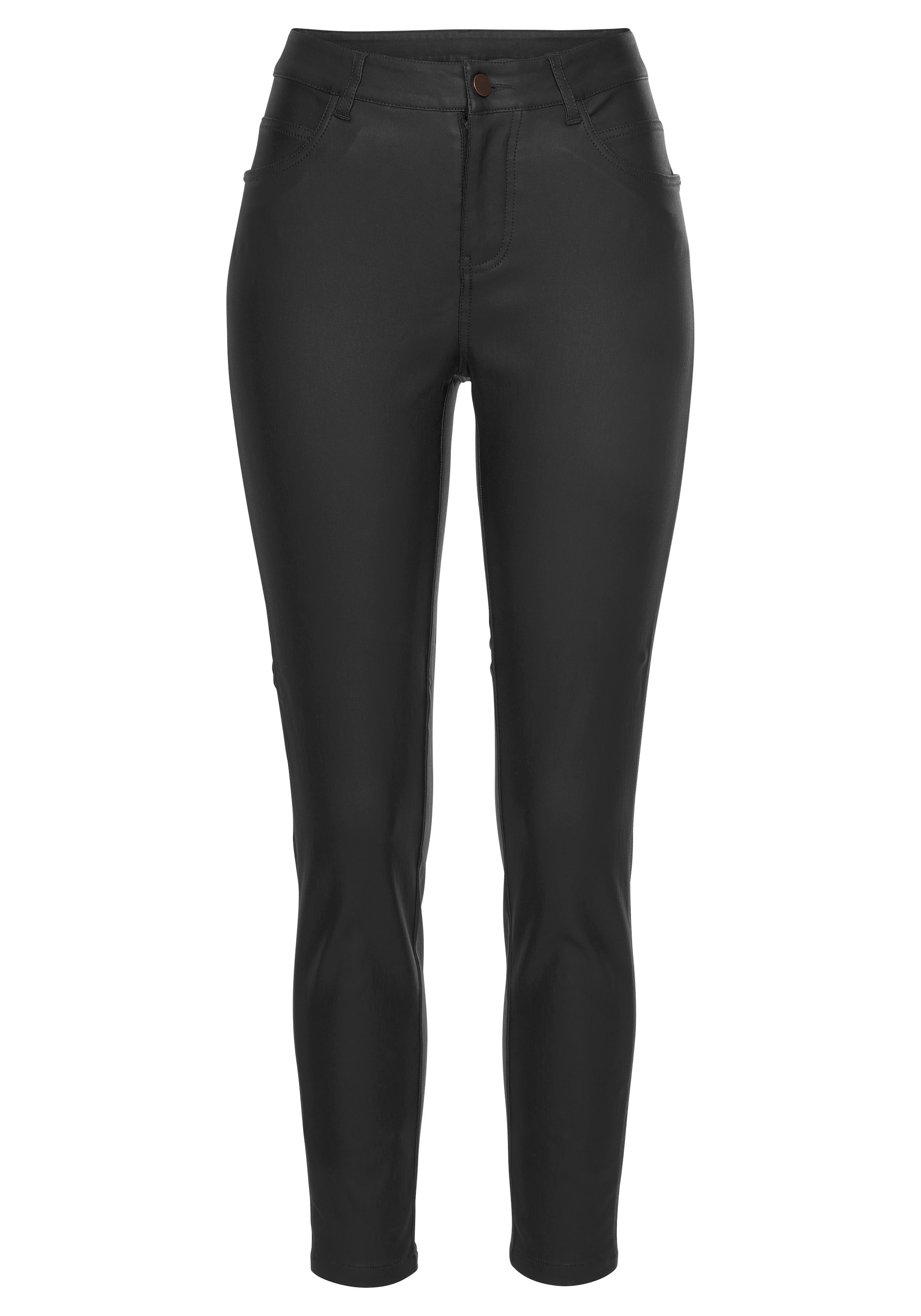 LASCANA Lederimitathose  in schmaler Passform, figurbetonte Jeggings mit Stretchanteil