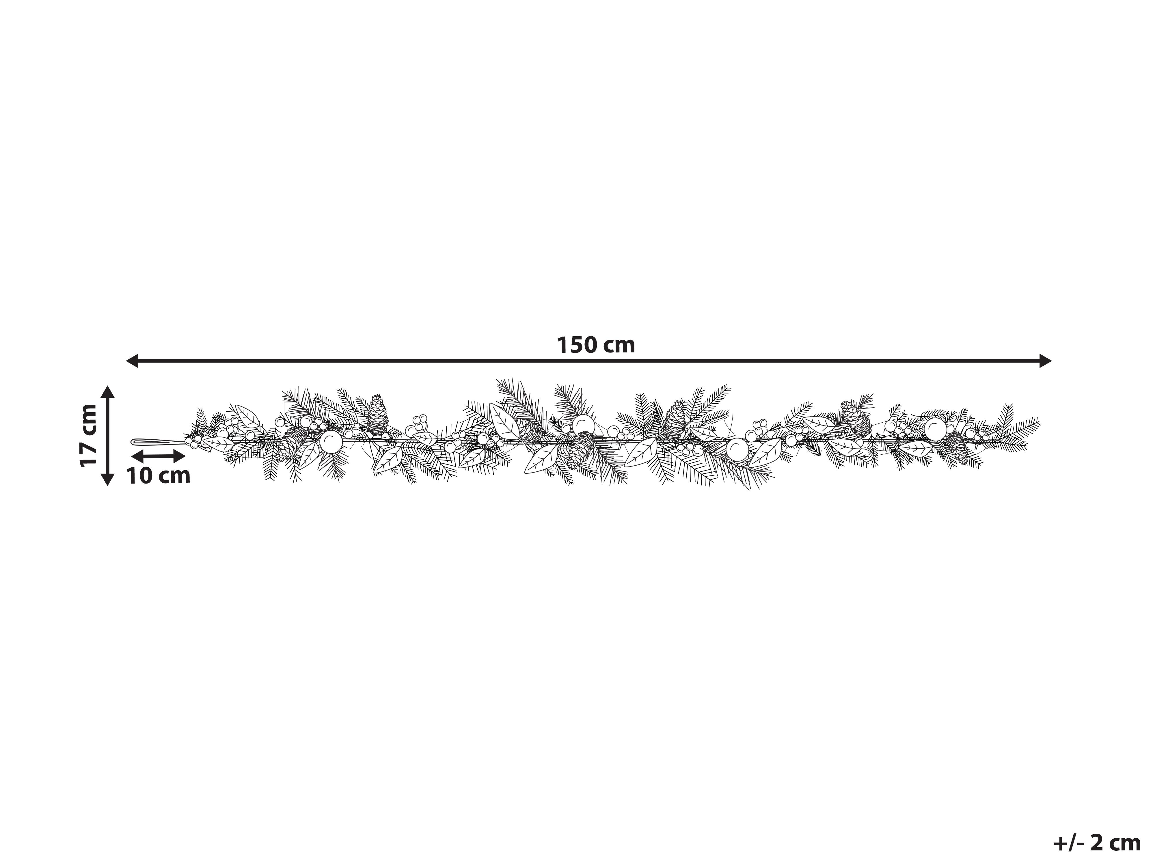 Kerstguirlande LLEIDA 150 cm Zilver