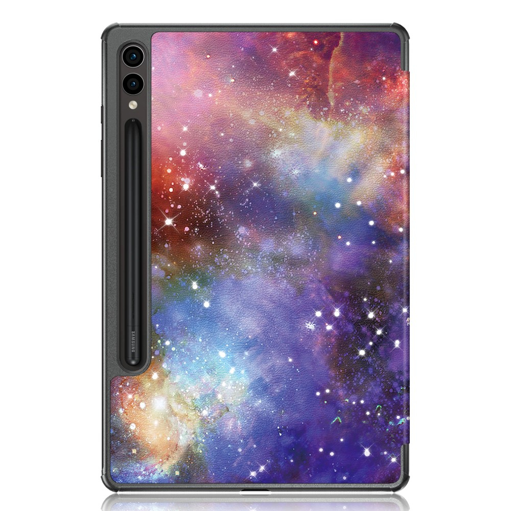 Samsung Galaxy Tab S9 Leder Tasche Smart Cover Schutzhülle   S-Pen Halterung - Galaxie