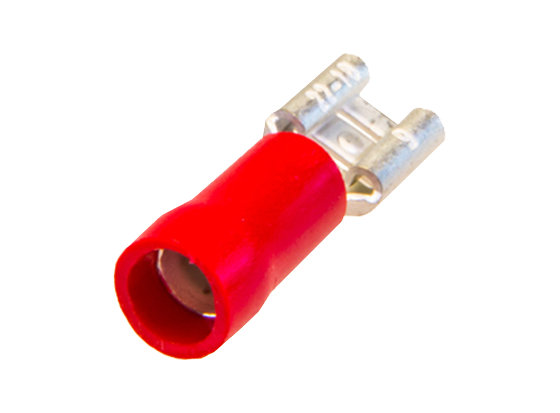BBA vlakke stekkerhuls female 4,8 x 0,5 mm (10 stuks) - red