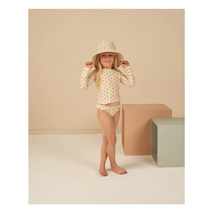 Rylee + Cru T-Shirt et Culotte de Bain Anti-UV Fleurs | Blanc cassé