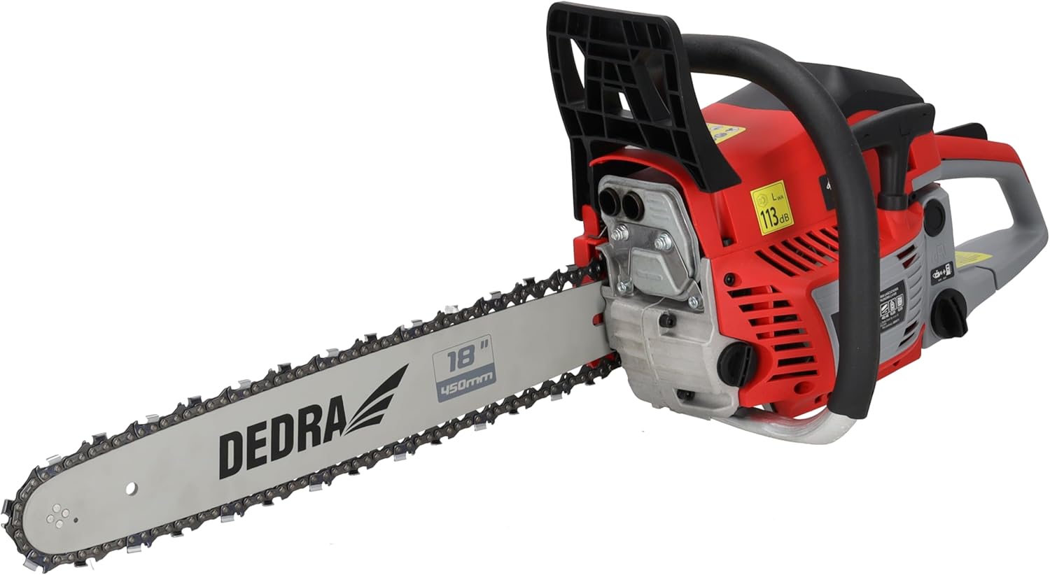 Benzin-Kettensäge 2,4 kW 58 cm³, Führungsschiene 18' 45cm, bis 12000 U/Min, Zweitakt-Einzylinder, luftgekühlt, 25 m/s Kettengeschwindigkeit, für hohe Leistung und gleichmäßiges Schneiden