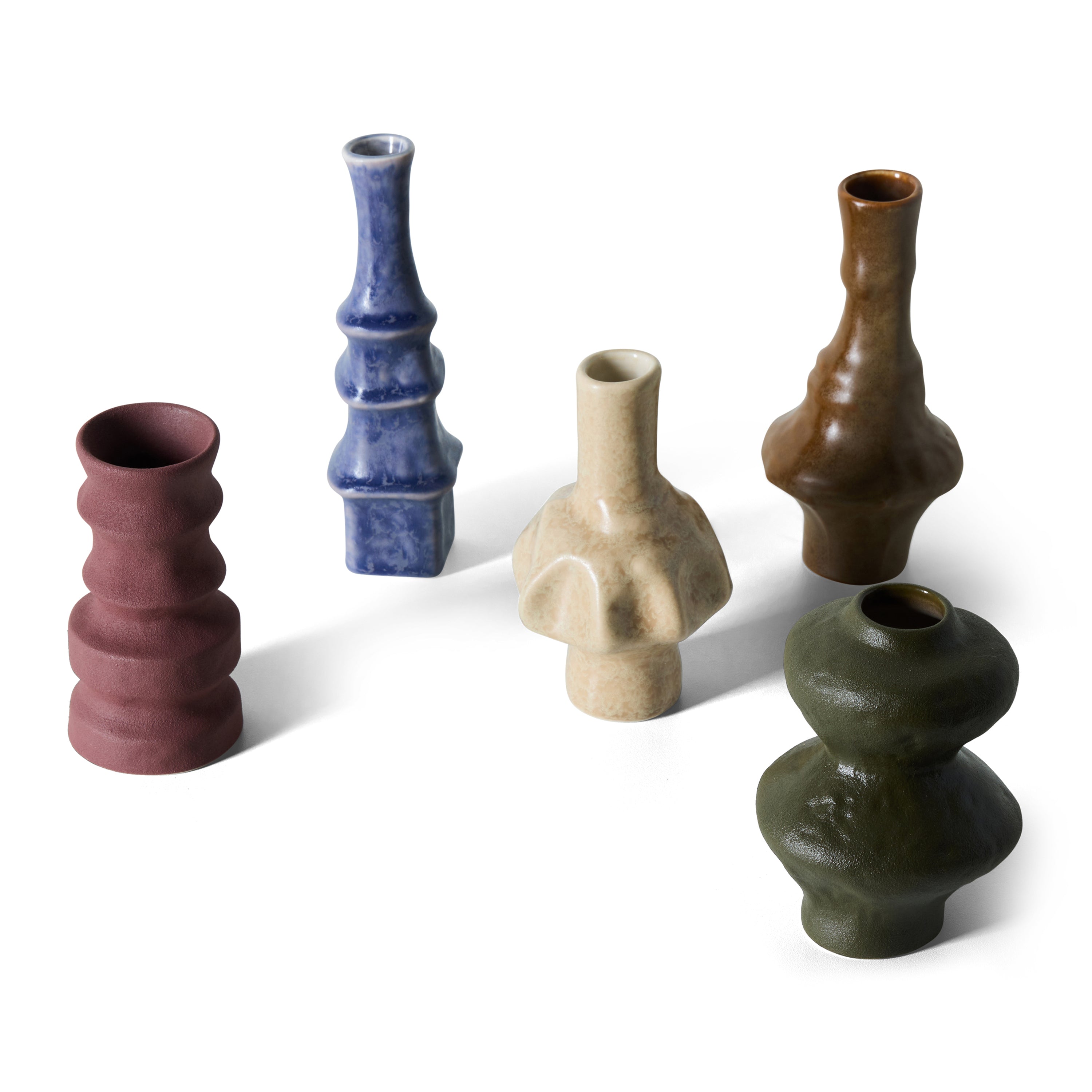 HKliving 70's Ceramics Vaas - Set van 5 - Palette