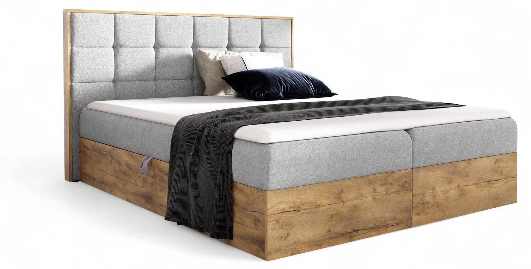 fun moebel Boxspringbett Schlafzimmerbett KALYPSO Stoff
