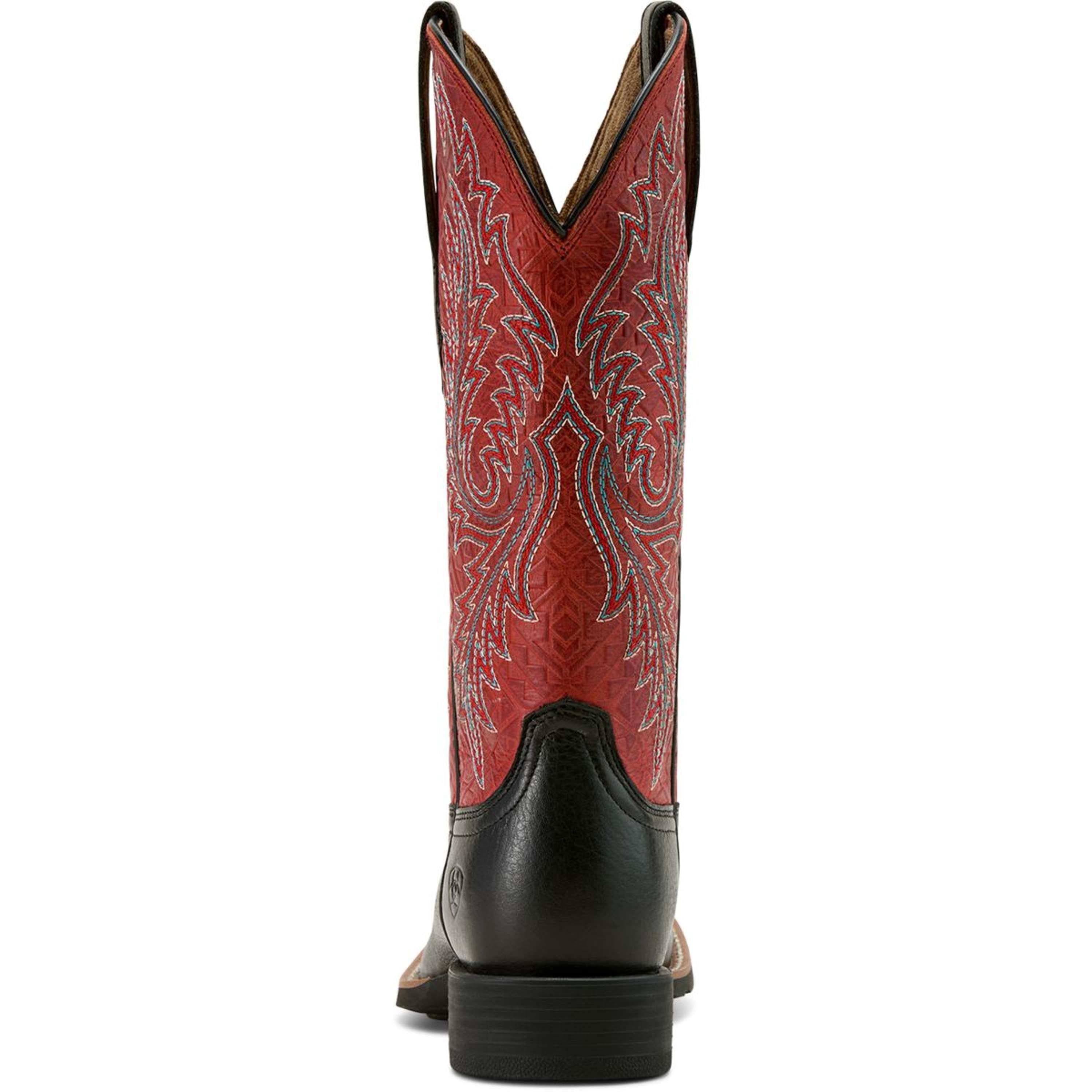 Ariat Westernlaarzen Round Up Stretchfit Dames Black Deertan/Garnet Em