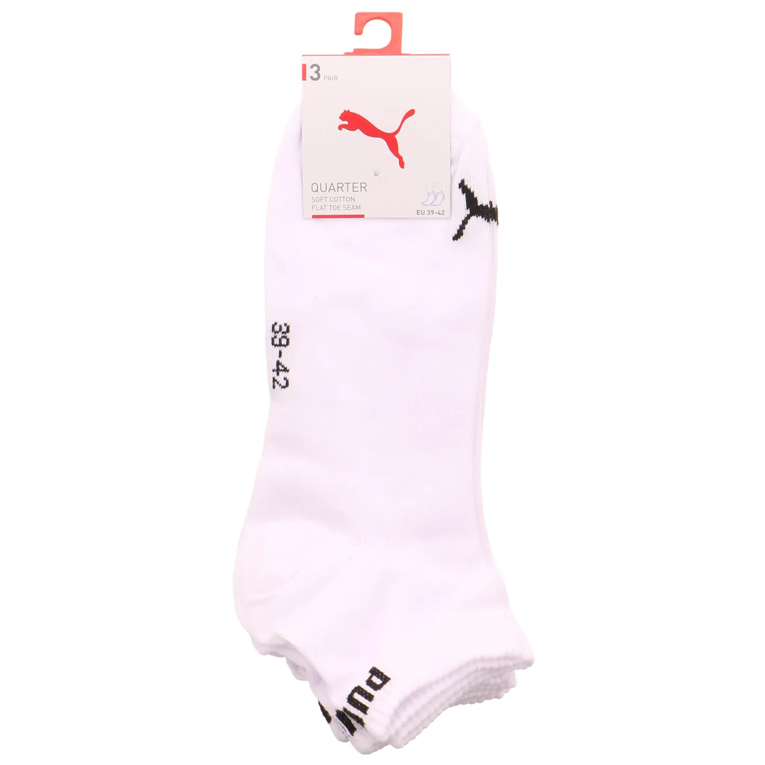 PUMA SOCKEN Freizeitsocken Weiss Textil  3-ER Pack