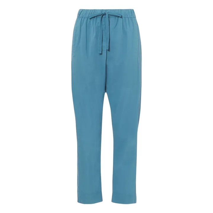 Xirena Pantalon Draper Popeline de Coton | Bleu paon