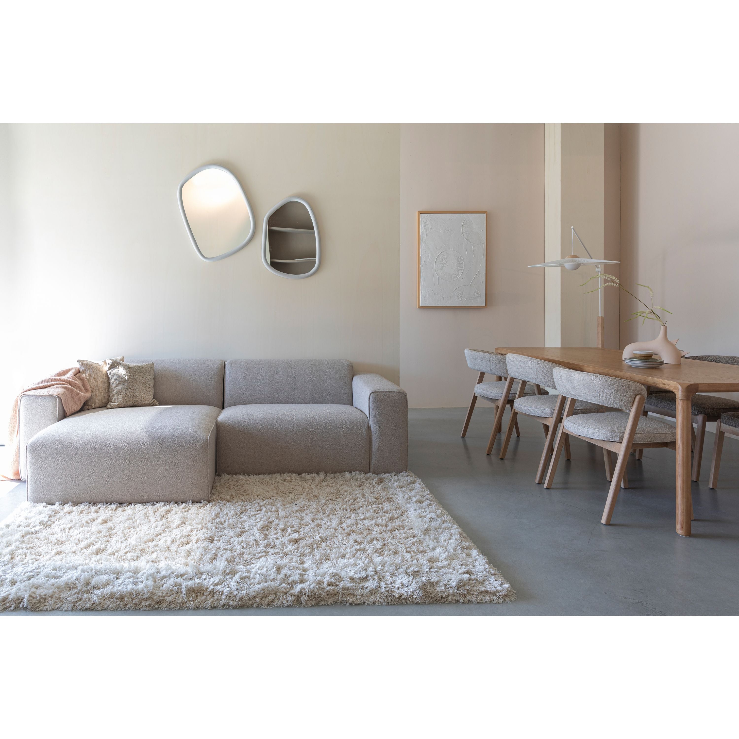 Zuiver Sofa Milka 3-zitsbank Chaise longue Links Cappuccino - Beige