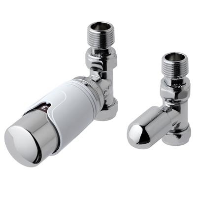 Eastbrook Valve radiator aansluitset recht met thermostaat chroom/wit