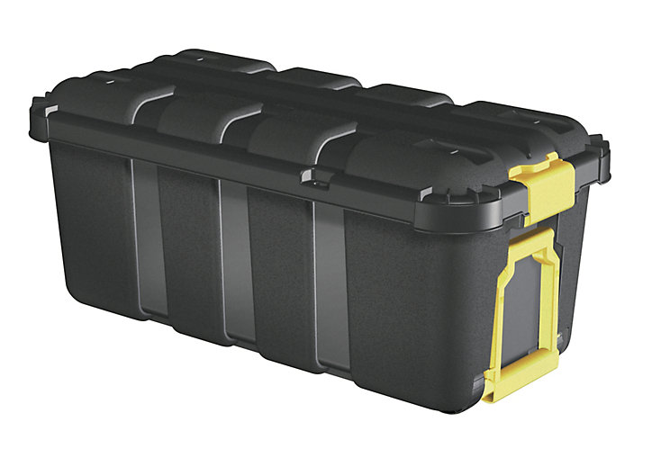 Malle de rangement 68L Skyda Form noir et jaune avec couvercles